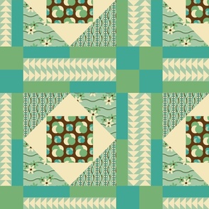 QUILT DESIGN 2 - CHEATER QUILT COLLECTION (GREEN)