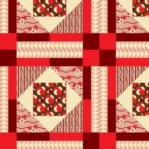 QUILT DESIGN 2 - CHEATER QUILT COLLECTION (RED)