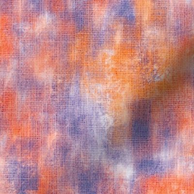 12” repeat Painterly mark making on faux burlap woven texture tree from blender, artistic marks blue nova, orange, peach fuzz