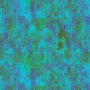 6” repeat Painterly mark making on faux burlap woven texture tree from blender, artistic marks sage green, blue nova, turquoise