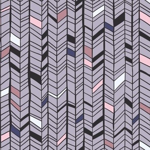 hand drawn herringbone mauve