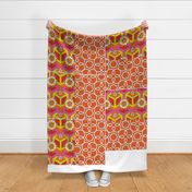 Five Reversible Placemats - Orange Geometric