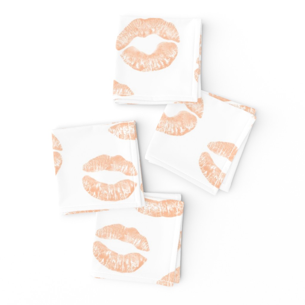 Lips Kisses Smooches Pattern 1 - Peach Fuzz