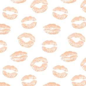 Lips Kisses Smooches Pattern 1 - Peach Fuzz