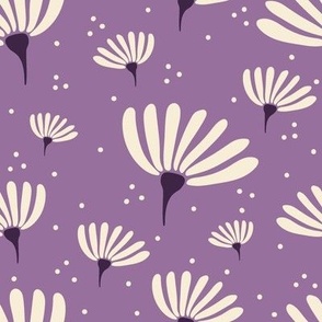 Retro flower -  White chamomiles on purple