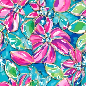 Bedazzled! - Pink/Teal - New 