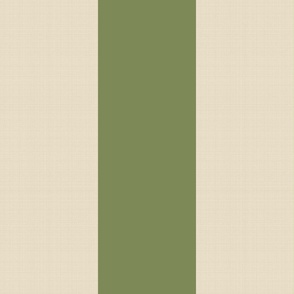 6 inch wide cabana vertical awning  stripes in green and linen beige.  