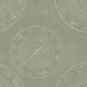  chinese calendar in sage green