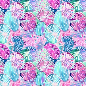 Rollin-Along - Pink/Teal Wallpaper - New 