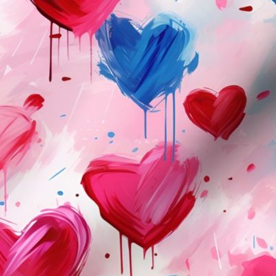 pink blue hearts