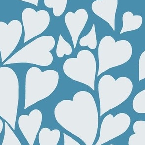 Jumbo XL Scale // Heart Clusters - white hearts on cornflower blue background 