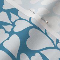 Large Scale // Heart Clusters - white hearts on cornflower blue background 