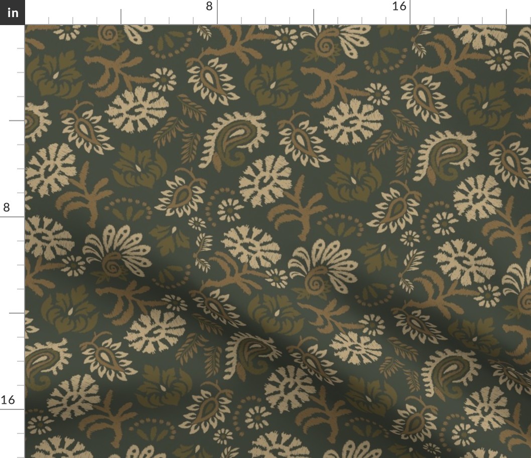 Ikat Floral | Palm Leaf - ‘2024 SW Deeps & Darks Anthology’ Palette Coordinate