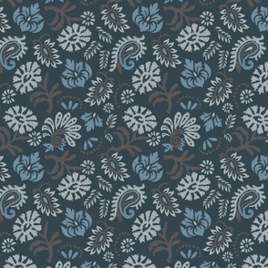 Ikat Floral | Smoky Azurite - ‘2024 SW Deeps & Darks Anthology’ Palette Coordinate