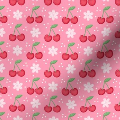 Cherry Blossom Kitsch Pink Ditsy