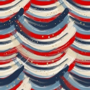 4 th of July Scallop Flags red white blue