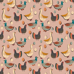 Hens ducks geese taupe 