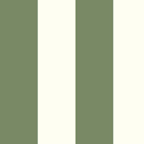 Large Cabana stripe - sage green on cream white - Candy stripe - Awning stripes - Striped wallpaper