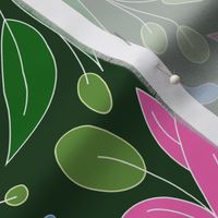 Enchanted Olives & Leaves Nature Pattern  - Colorful Jungle