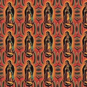 Our Lady of Guadalupe Inspired Seamless Pattern - Sacred Art Design for Textile