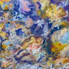 Clouds abstract storm pastel drawing