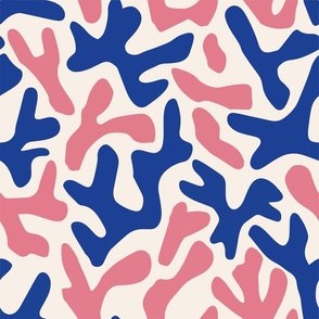 Matisse inspired blue and pink corals