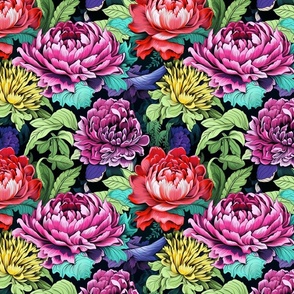 Lush Peony Bloom Elegance Seamless Pattern