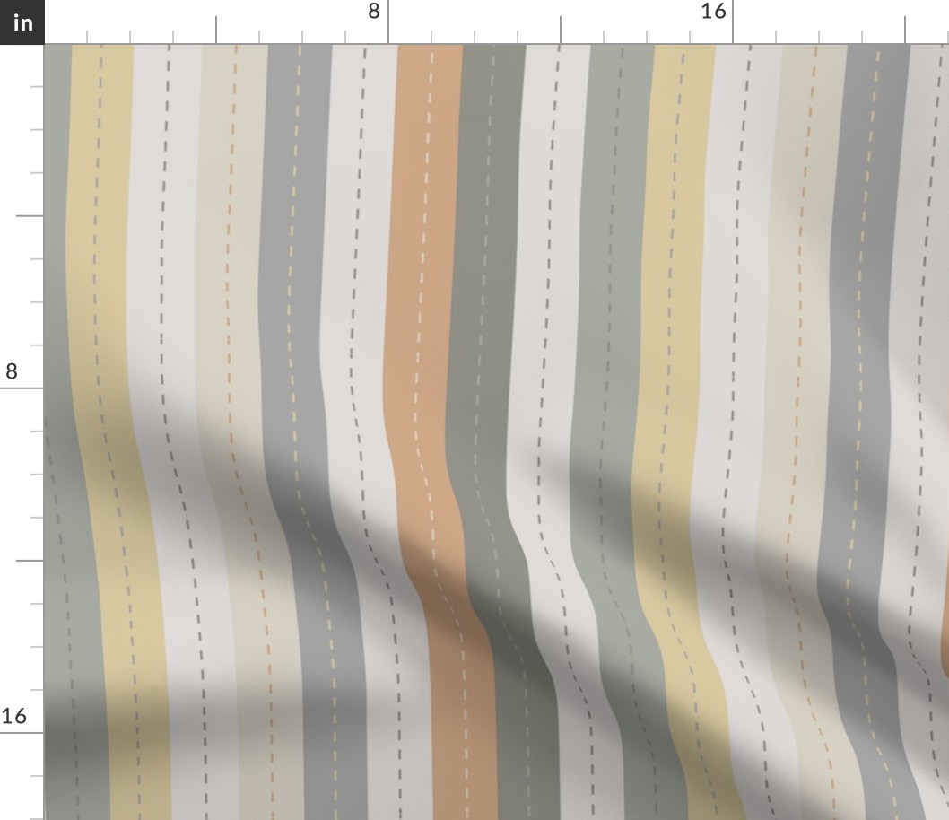 Warm Minimalism - vertical stripes and stitches