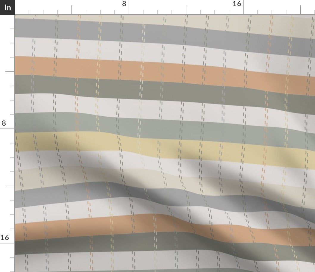Warm Minimalism -horizontal stripes and stitches