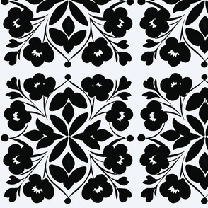 Black and White Floral Pa