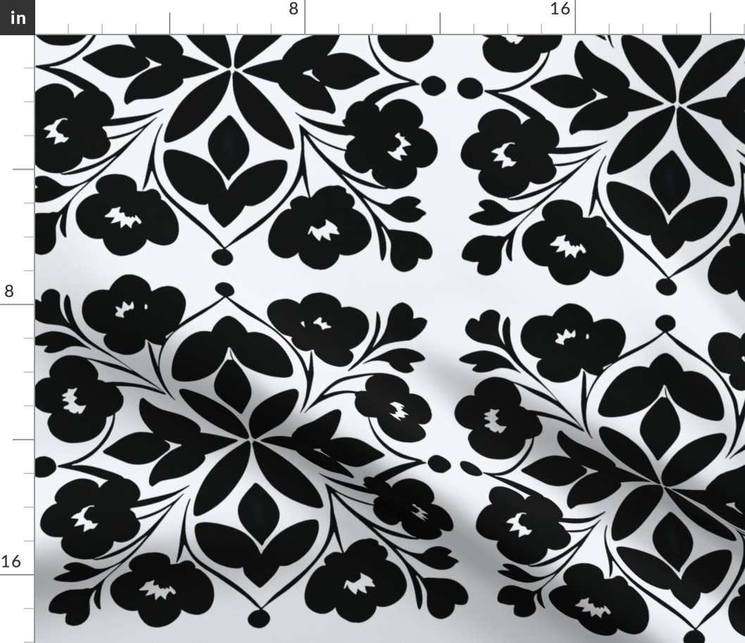 Black and White Floral Pa