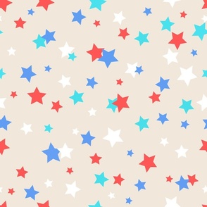 Fourth of July Stars-beige, 4th of July, July 4th, Star Wallpaper, Red White and Blue, Patriotic