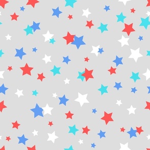 Fourth of July Stars-grey, 4th of July, July 4th, Red White and Blue, Star Pattern, Patriotic