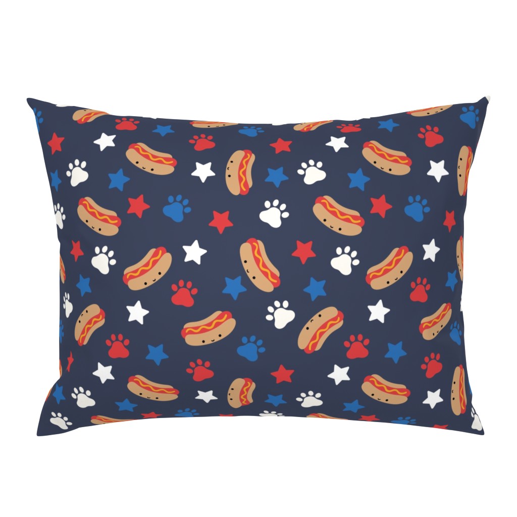 medium hot dogs / stars & paws / navy
