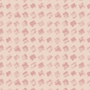 MICRO - Rustic paint stroke squares in a diamond checker pattern with an organic feel - rose tones