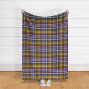 Large scale Pretty tartan plaid checkers in warm pinks, denim blues, mustard and green - for apparel, home décor, wallpaper, tablecloths, duvet covers and curtains.