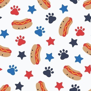 medium hot dogs / stars & paws