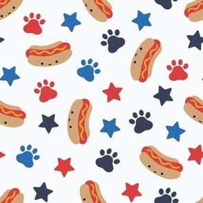 small hot dogs / stars & paws
