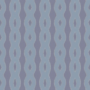 Modern Textured Ogee - Dusky Blue and Periwinkle