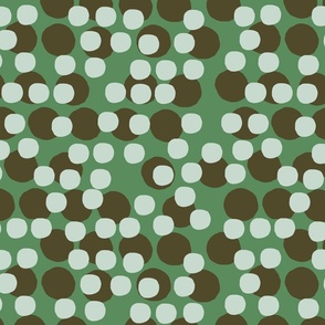 Layered Polka Dot on Spring Green