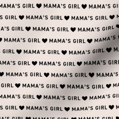 Mama's Girl - Mother's Day basic text design with hearts black on sand 
