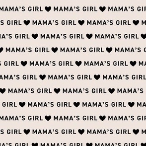 Mama's Girl - Mother's Day basic text design with hearts black on sand 
