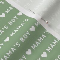 Mama's Boy - Mother's Day basic text design with hearts green 
