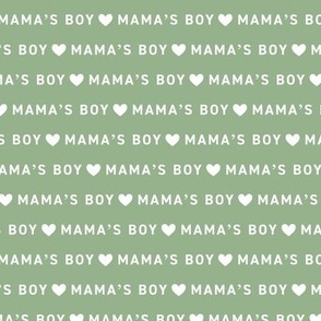 Mama's Boy - Mother's Day basic text design with hearts green 