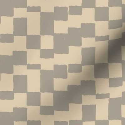 eroded checkerboard check taupe and champagne beige | small