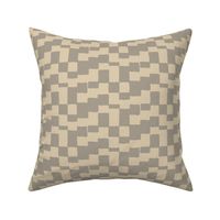 eroded checkerboard check taupe and champagne beige | small