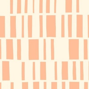 Minimal Hand-Drawn Peach Fuzz Stripes - Geometric Modernism - Large Scale