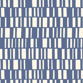 Minimal Hand-Drawn Blue Nova Stripes - Geometric Modernism - Medium Scale