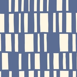Minimal Hand-Drawn Blue Nova Stripes - Geometric Modernism - Large Scale