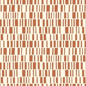 Minimal Hand-Drawn Terracotta Stripes - Geometric Modernism - Mini Scale